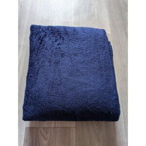 L.L.Bean Navy Blue Fleece Blanket Soft Warm Cozy Lightweight Throw 60" X 50"
